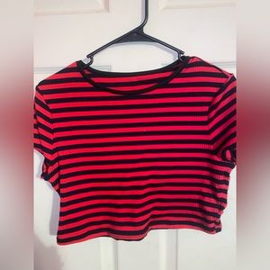 striped shein crop top
